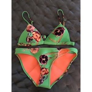 Triangl Green Floral Neoprene Bikini 🌺